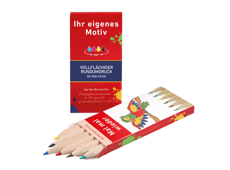 Buntstifte, Buntstifte 6er Set, inkl. individueller Rundumdruck, bedrucken