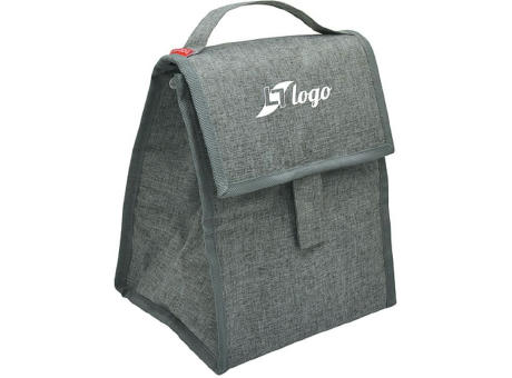 Isotherme & faltbare Bento-Lunchbag 'Fujisawa', aus RPET, grau meliert Werbeartikel