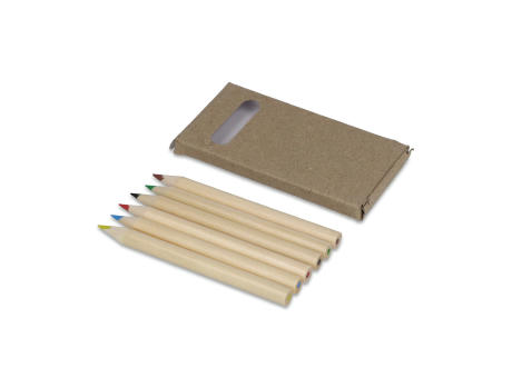 6 Buntstifte in Kraftbox bedrucken