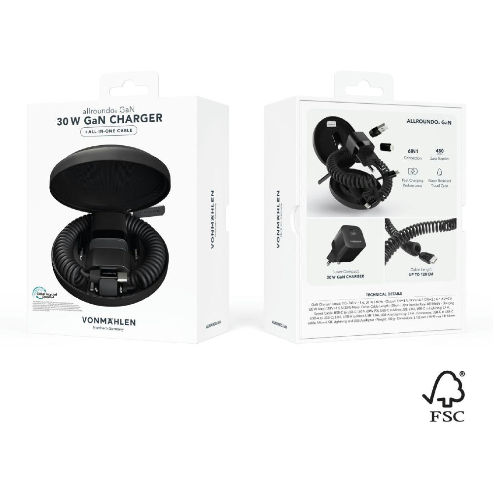 allroundo® GaN - Inklusive FSC-zertifizierter Premiumpappverpackung Werbeartikel