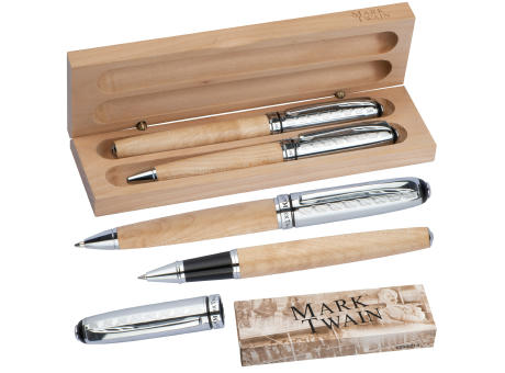 Mark Twain Schreibset aus Holz bedrucken