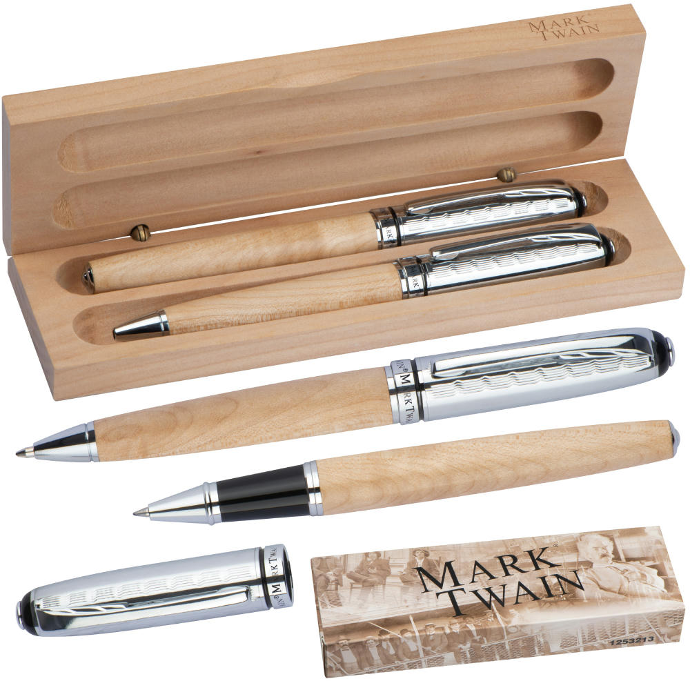 Product image Mark Twain Schreibset aus Holz Werbeartikel