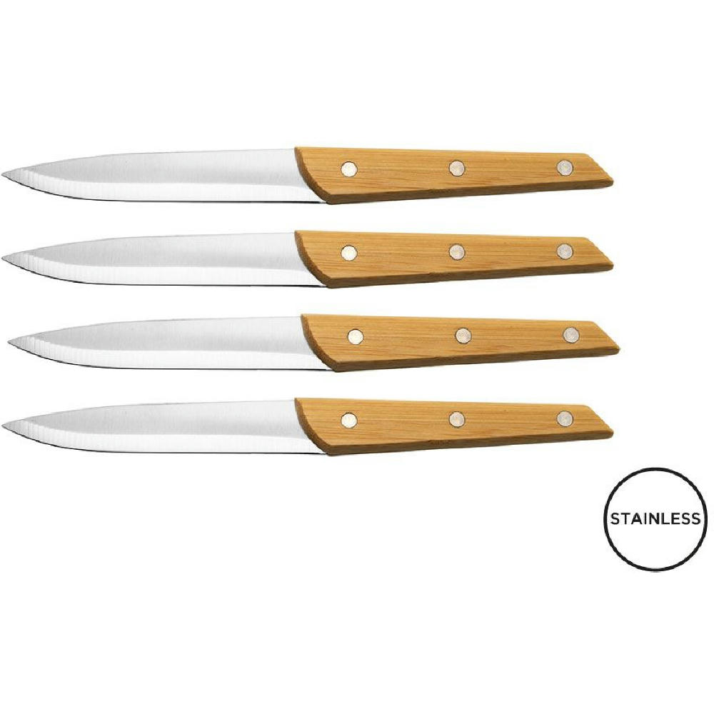 Product image Set mit 4 Tafelmessern 'Alta'', Bambus Werbeartikel