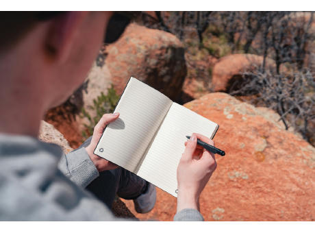 A5 Notizbuch aus GRS recyceltem Leder bedrucken