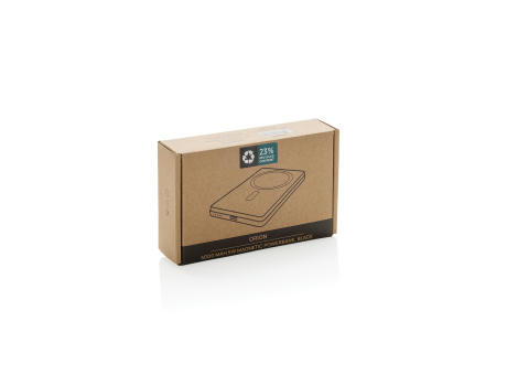 Orion 5.000mAh 5W magnetische Powerbank aus RCS rec. Alu bedrucken