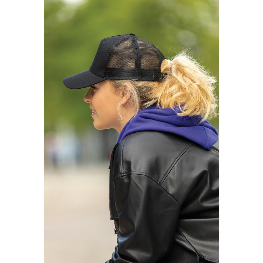 Product image Impact AWARE™ 190gr Brushed rCotton 5 Panel Trucker-Cap Werbeartikel