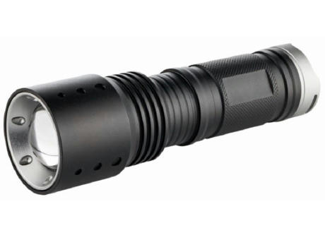 Product image Metmaxx® LED MegaBeam Taschenlampe "PowerFocus10W" schwarz bedrucken
