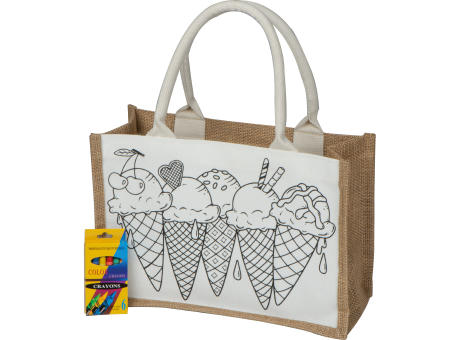 Jute Baumwolltasche zum Ausmalen  bedrucken