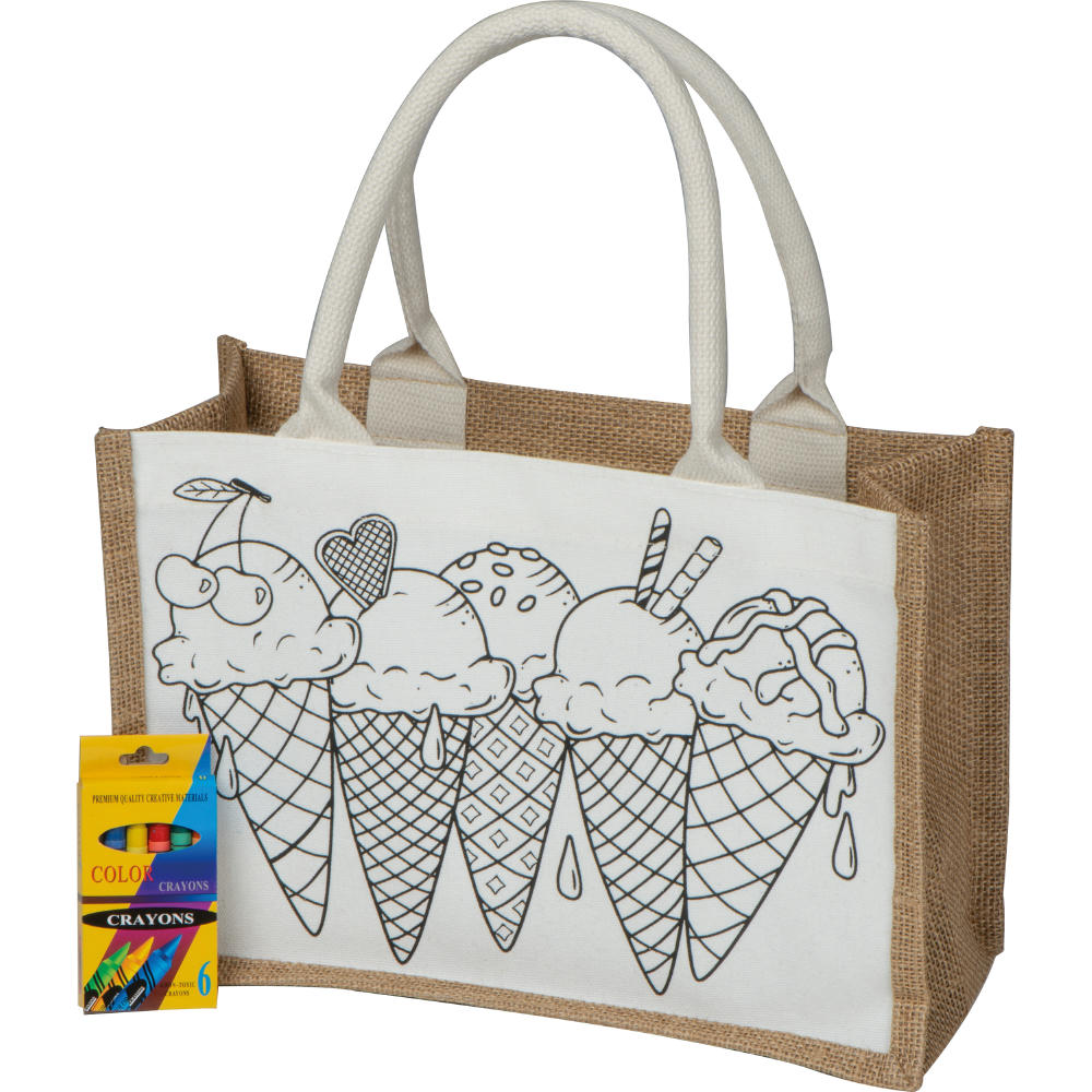 Product image Jute Baumwolltasche zum Ausmalen Werbeartikel