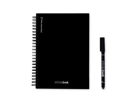 STARTER KIT INFINITEBOOK A5. Kit bestehend aus einem "Infinitebook", Reinigungsset, Marker und Markerhalter bedrucken