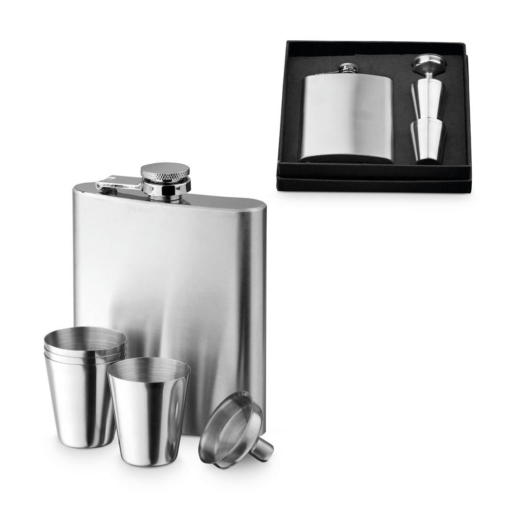 Product image NOVAK. Set aus Edelstahlflasche und Gläsern 200 mL Werbeartikel