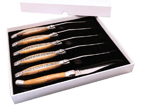 Product image Set mit 6 Tafelmessern 'Tradition', Olivenholz Werbeartikel