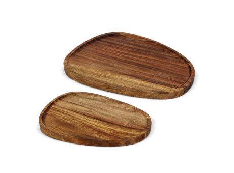 InSideOut 2er-Pack Holztabletts in Bioform Werbeartikel