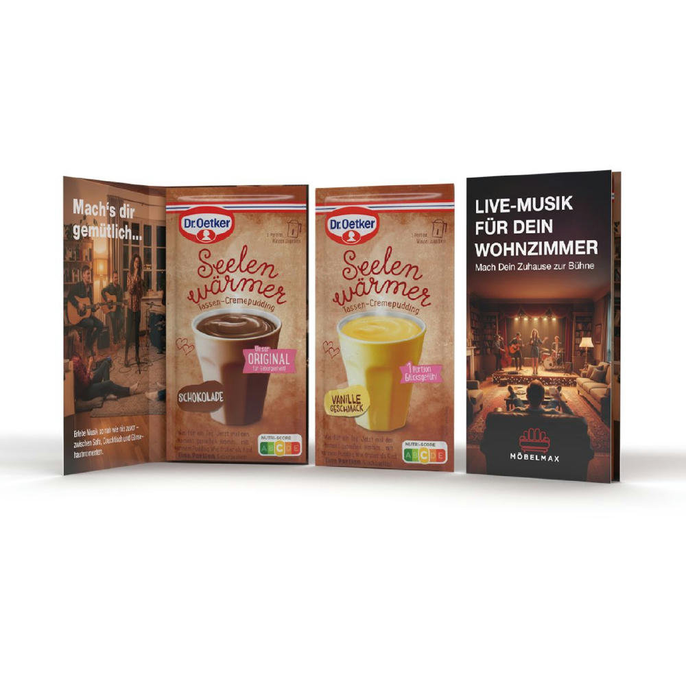 Product image Dr. Oetker Tassenpudding in Werbeklappkarte Werbeartikel