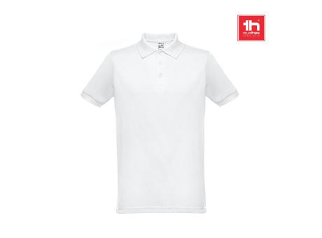 THC BERLIN WH. Kurzärmeliges Herren-Poloshirt. Farbe Weiß bedrucken
