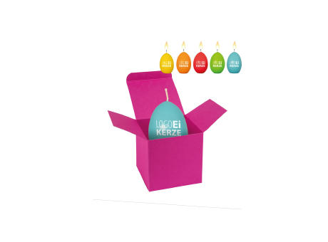 ColorBox LogoEi Kerze - Weiß Werbeartikel