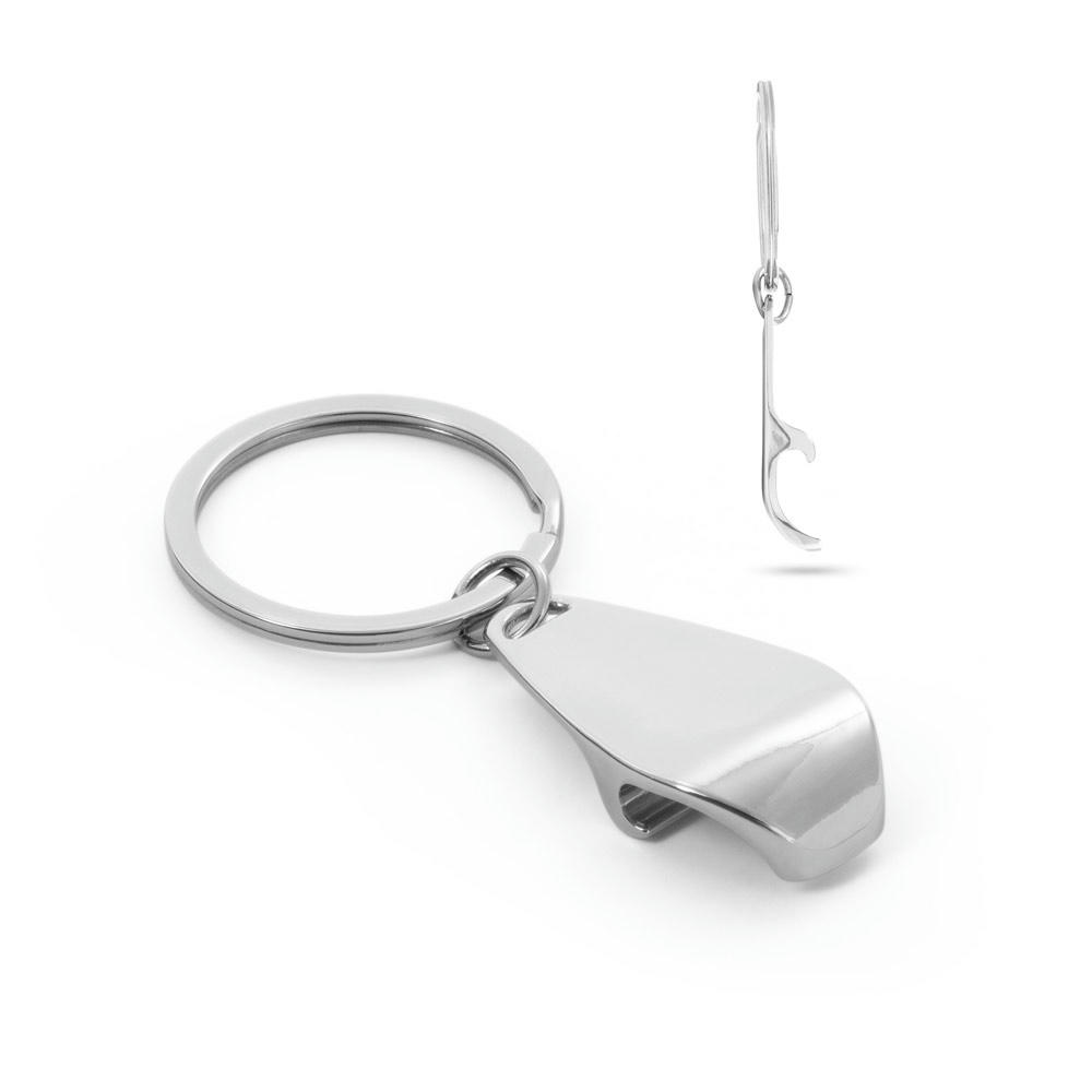 Product image HELLI. Schlüsselanhänger aus Metall mit einem Flaschenöffner Werbeartikel