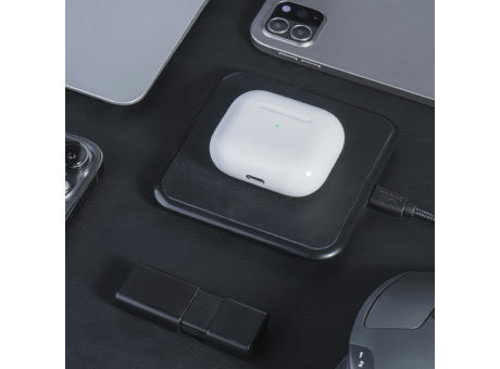 2259 | Xoopar Iné Wireless Fast Charger - Recycled Leather 15W Werbeartikel