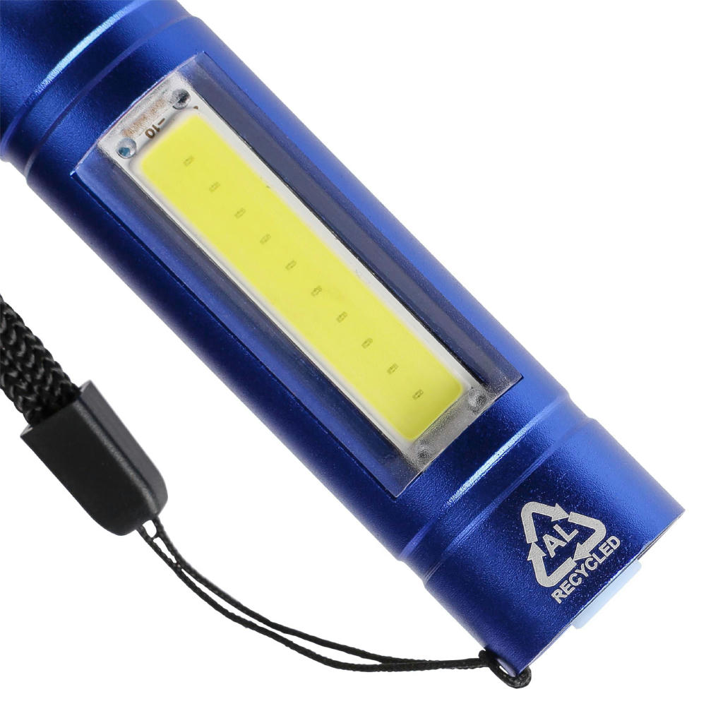Taschenlampe aus recyceltem Aluminium COB Sami Werbeartikel