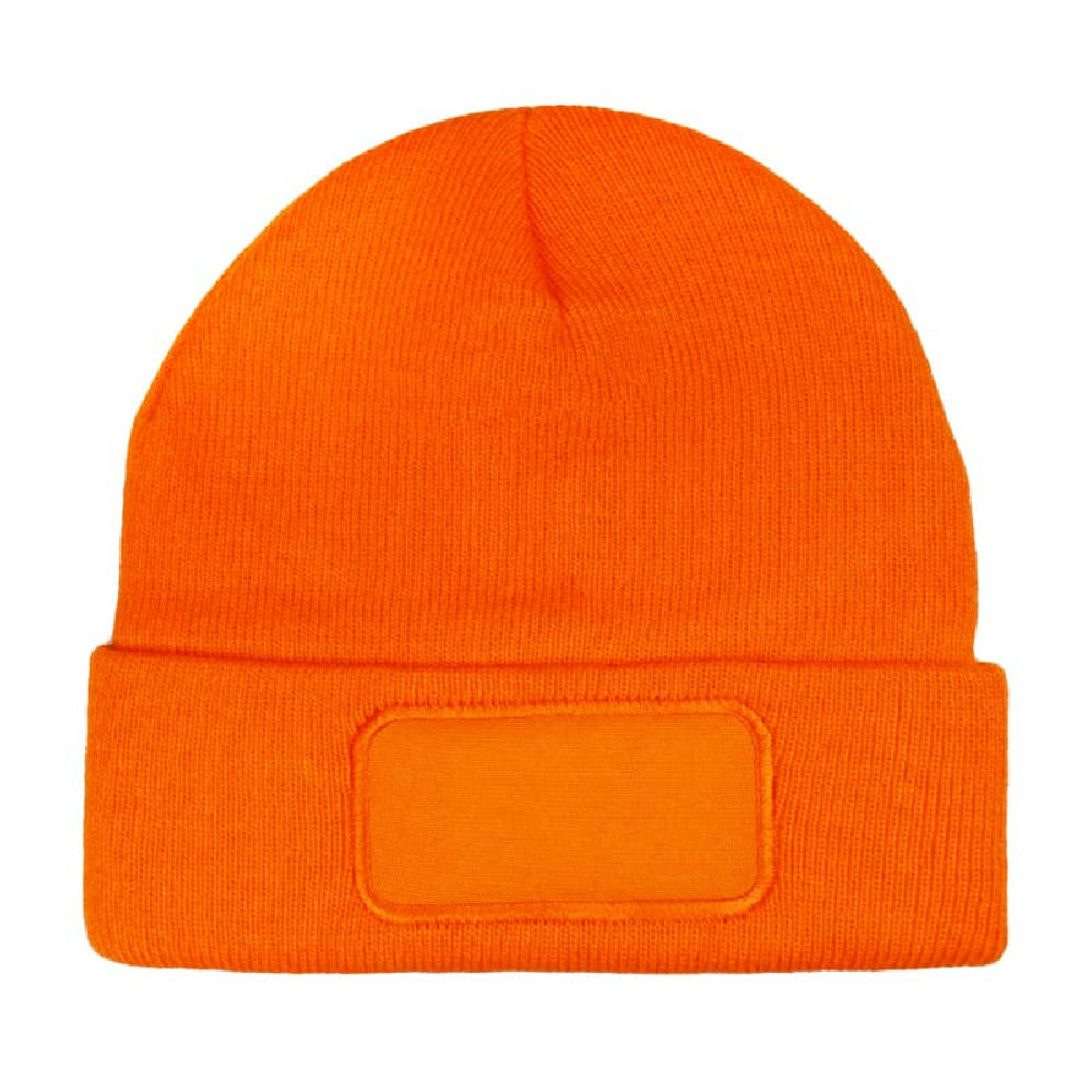 Strickmütze mit Label Werbeartikel
