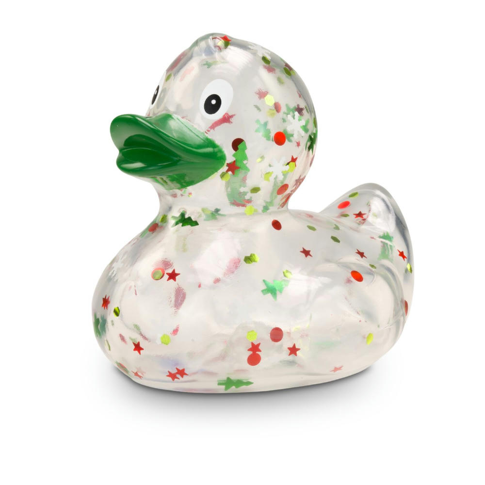 Product image Werbeente Luis Lametta mit grünem Schnabel, ca. 8 cm Werbeartikel