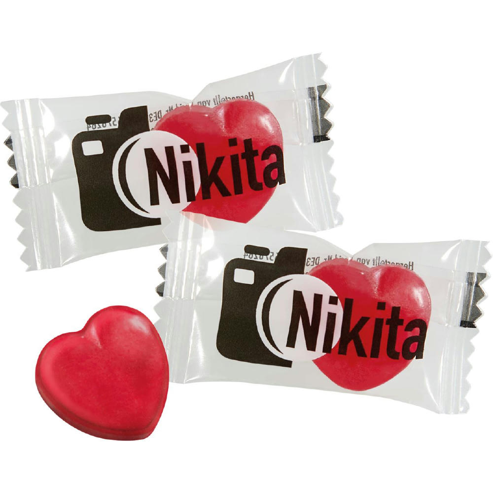 Product image Herz-Bonbons im Flowpack Werbeartikel