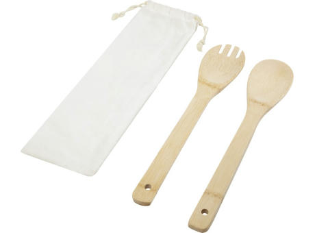 Endiv Salatbesteck aus Bambus Werbeartikel