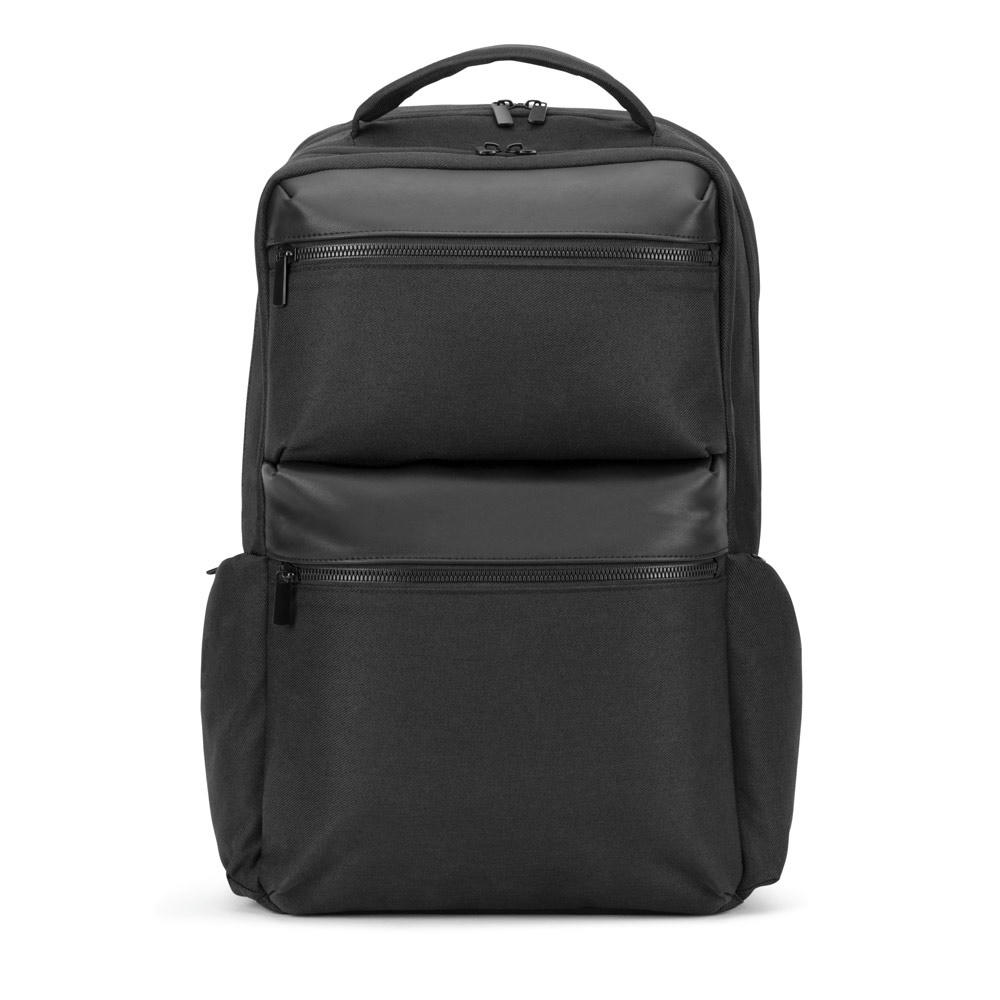 COPENHAGEN. Wasserabweisender Rucksack aus recyceltem Twill mit zwei großen Fronttaschen, 17'3 Zoll Werbeartikel
