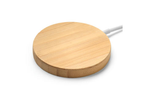 DAIMLER. Superschnelles kabelloses magnetisches 15-W-Ladegerät aus Bambus Werbeartikel