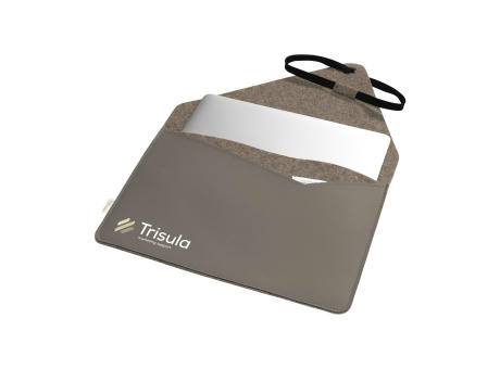 Recycled Felt & Apple Leather Laptop Sleeve 15/16" Werbeartikel