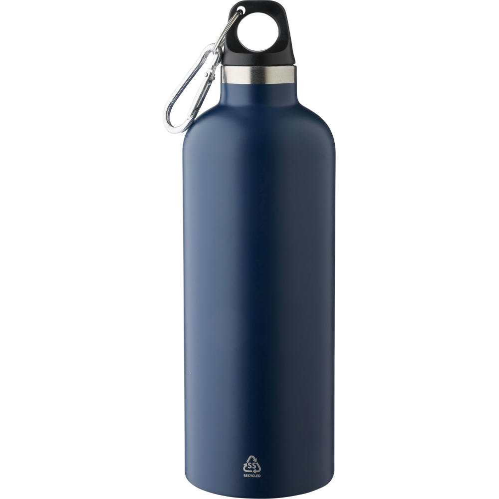 Doppelwandige Flasche aus recyceltem Edelstahl (500 ml) Lysandra Werbeartikel