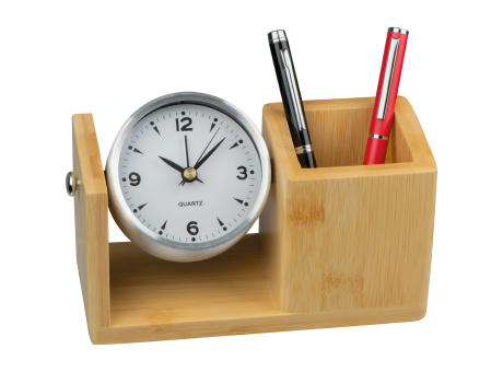 Stifteköcher aus Bambus mit analoger Uhr bedrucken