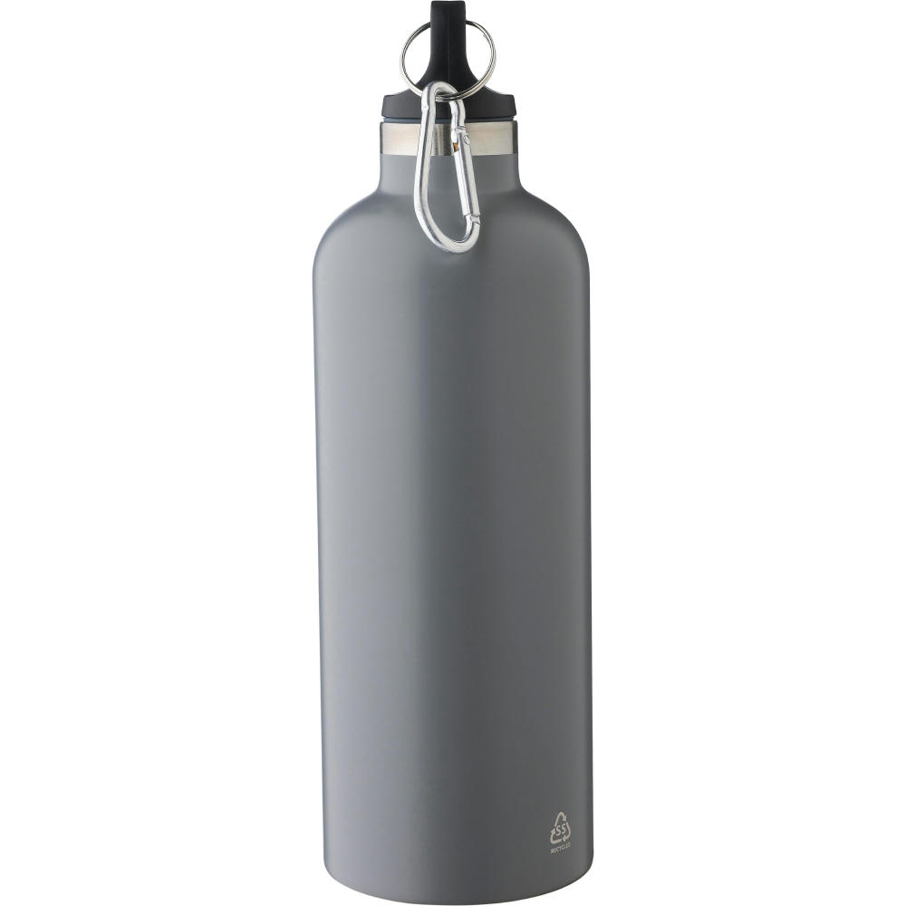 Doppelwandige Flasche aus recyceltem Edelstahl (500 ml) Lysandra Werbeartikel