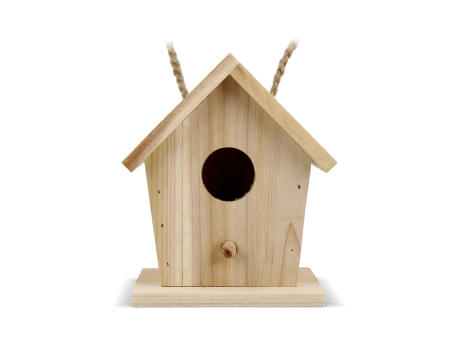 Kleines Vogelhäuschen aus FSC-Holz Werbeartikel