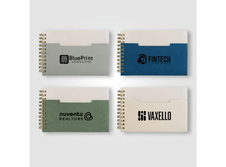 Lino Notizbuch mit Spiralbindung, horizontaler Tasche und FSC-Papier - A6  Werbeartikel