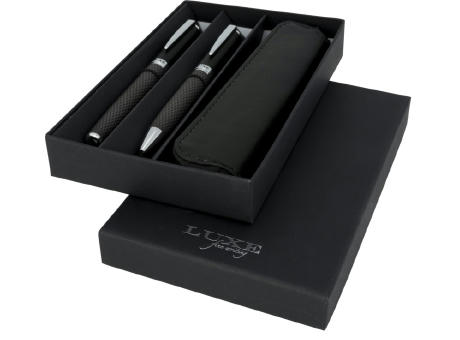 Carbon Duo Kugelschreiberset mit Hülle (schwarze Mine) bedrucken