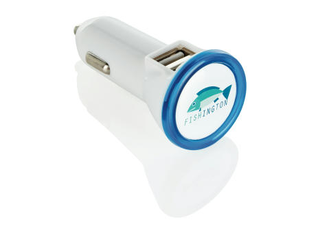 Leistungsstarkes Auto Ladegerät mit Dual Anschluss Werbeartikel