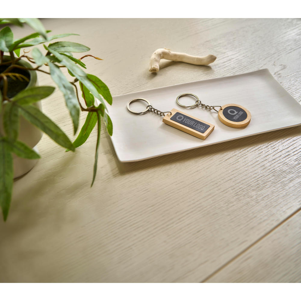 Schlüsselanhänger aus Bambus Gene Werbeartikel