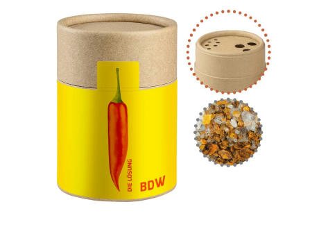 Product image Gewürzmischung Chili-Salz, ca. 55g, Kraftpapierstreuer Midi Werbeartikel