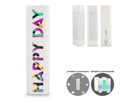 Xoopar Aura White Noise Lautsprecher aus recyceltem Kunststoff bedrucken