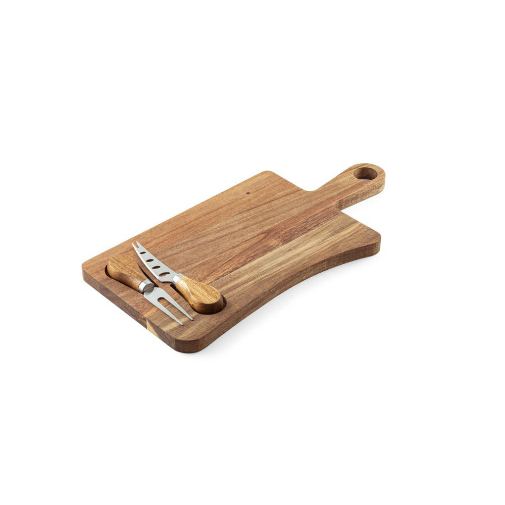 Product image CASSIA. Käsebrett aus Akazienholz mit Griff, aus FSC™-zertifiziertem Material und anderen kontrollierten Materialien hergestellt Werbeartikel
