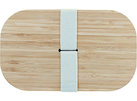 Ökologische Lunchbox aus recyclebarem PLA mit Bambusdeckel Werbeartikel