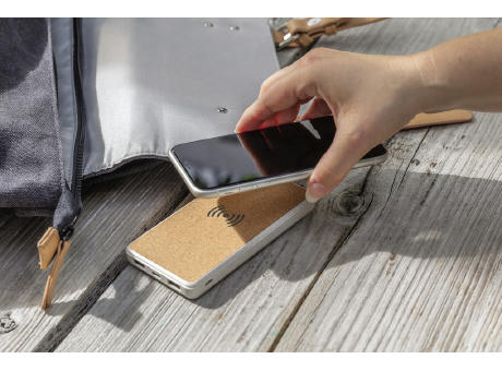 Kork und Weizen 8.000 mAh Wireless Powerbank bedrucken