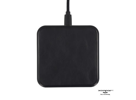 Product image 2259 | Xoopar Iné Wireless Fast Charger - Recycled Leather 15W Werbeartikel