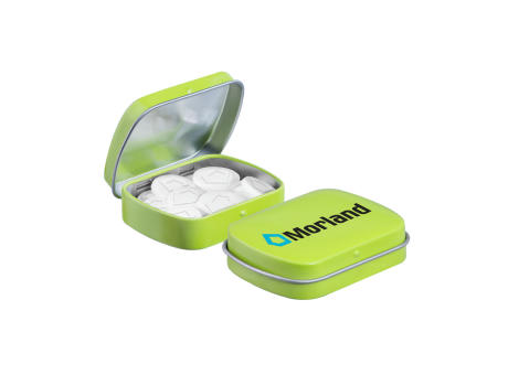 Mini Klappdeckeldose Logo Pfefferminz Werbeartikel