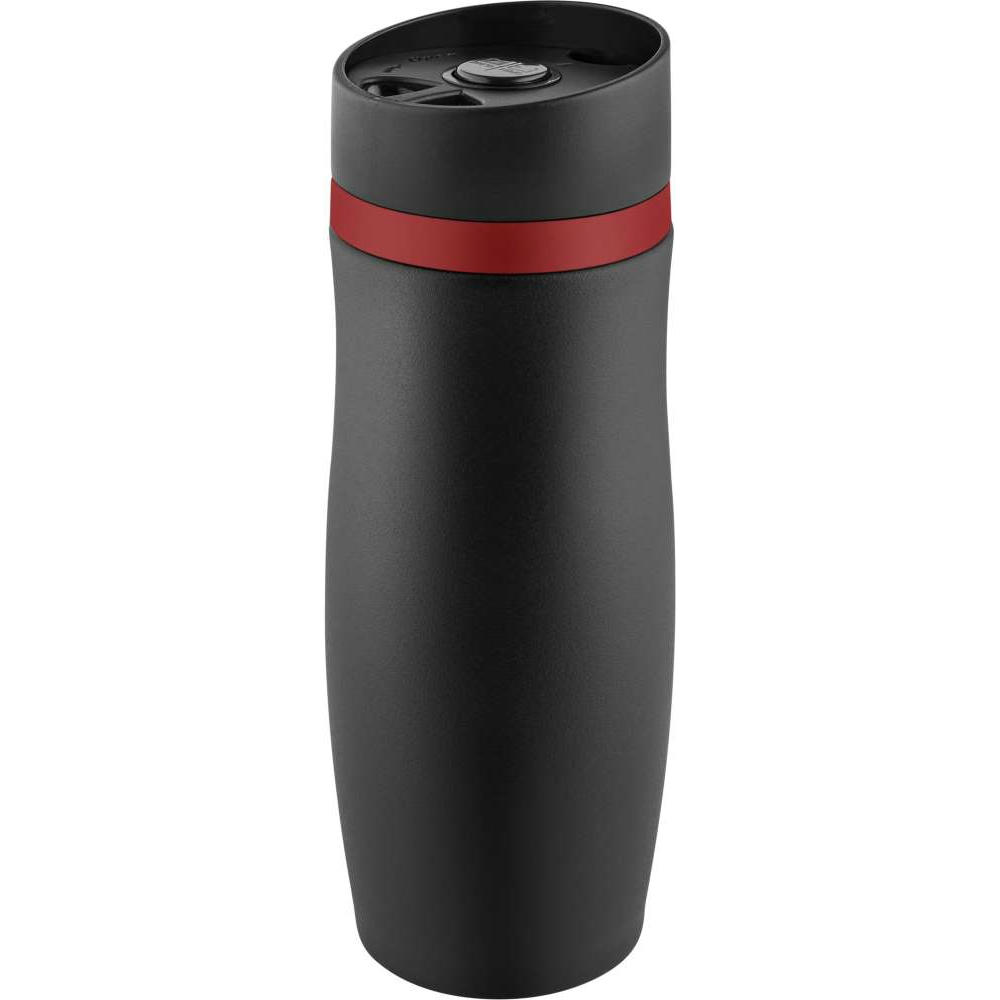 Product image Metmaxx® Thermobecher "CremaExtensaNero" schwarz/Ring rot Werbeartikel