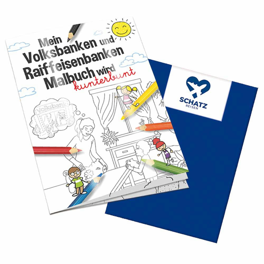 Product image Malbuch / Mal-Set A6 - Volksbanken&Raiffeisenbanken - Malbuch neutral Werbeartikel