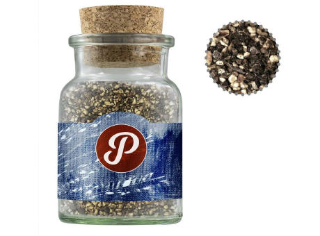 Product image Pfeffer geschrotet, ca. 65g, Korkenglas Werbeartikel