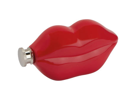 Product image Flachmann Kussmund aus Edelstahl, 178ml Werbeartikel