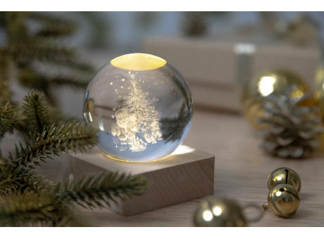 Leuchtkugel mit Weihnachtsmotiv Borealis Werbeartikel